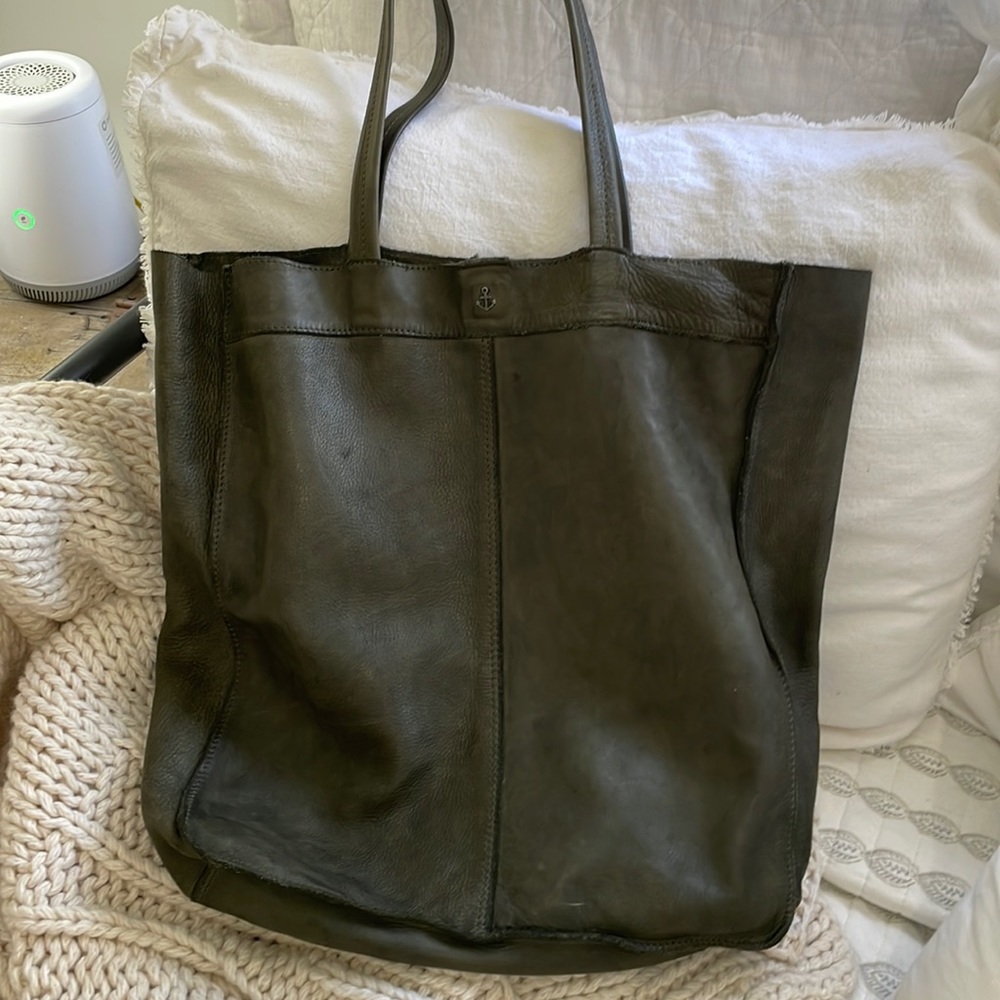 💕Harbor leather tote in moss green